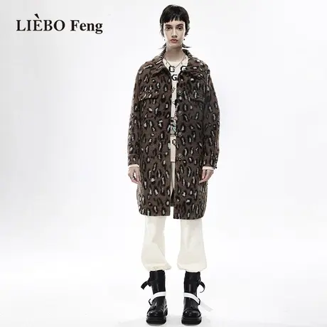 裂帛LIEBOFeng原创设计复古美拉德焦糖色时髦中长款毛呢外套大衣图片