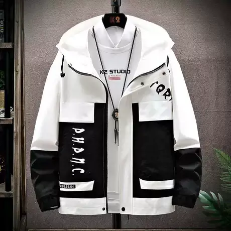 加绒加厚外套男秋冬季学生2023新款休闲百搭潮流羽绒棉服工装夹克商品大图