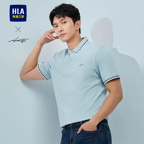 HLA/海澜之家轻商务时尚系列短袖POLO衫25春夏新印花凉感短袖男图片