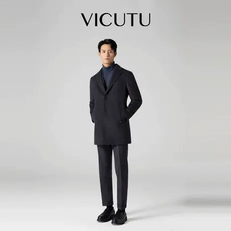 VICUTU威可多大衣男秋季新款舒适保暖纯羊毛商务休闲百搭外套图片