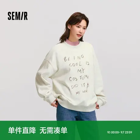 森马史努比系列卫衣女冬季中长款加绒oversize图案设计感复古衣服商品大图