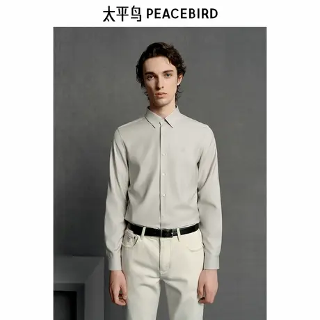 【商场同款】太平鸟男装 肌理感羊毛面料男士休闲衬衫 B1CAE4B20商品大图