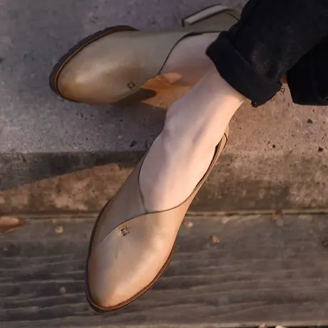 Artmu阿木原创春季新款低跟单鞋女复古英伦风女鞋真皮妈妈鞋商品大图