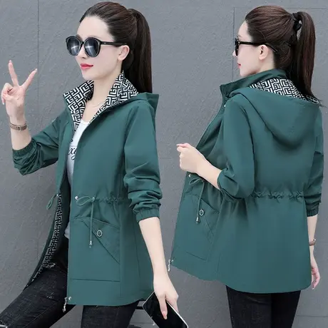 恋上17号女士风衣外套女春秋2023新款中长款女装妈妈时尚休闲外衣图片