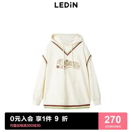 【商场同款】乐町假两件卫衣女2023春季假背心休闲复古C3BFD1203商品大图