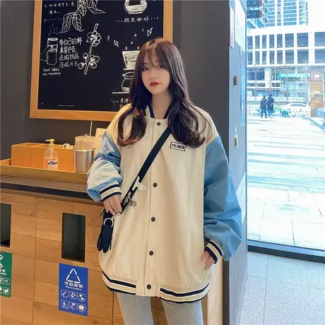 2023学生春秋女装新款ins百搭宽松休闲工装棒球服外套女薄款潮图片