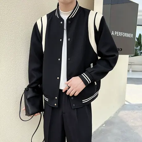 棒球服外套秋季新款潮流休闲夹克拼色高级感个性美式工装上衣痞帅商品大图