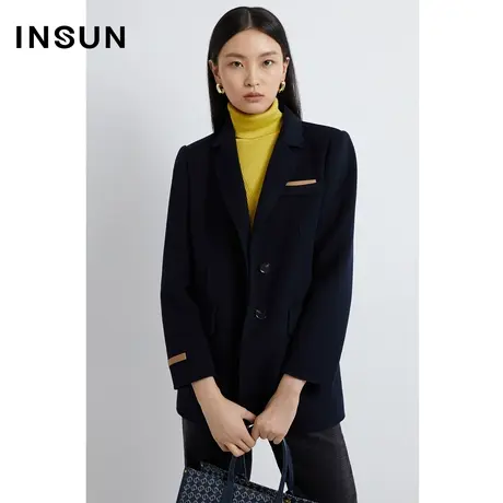 INSUN恩裳线上专选冬季宽肩挺括羊毛西装外套商品大图