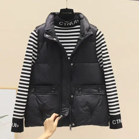 秋冬新款韩版羽绒棉马甲时尚宽松显瘦百搭加厚立领坎肩背心ins潮商品大图