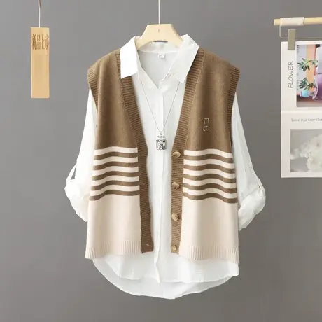 春秋针织马夹开衫女无袖短外套2024年新款秋季毛衣马甲女宽松上衣图片