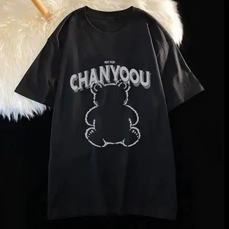 ins超火小熊印花短袖T恤女夏韩版潮原宿BF学生宽松百搭半袖上衣服商品大图