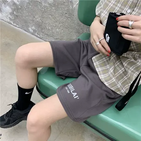 韩版新款2023夏装新款原宿风ulzzang宽松休闲纯棉百搭女五分短裤图片