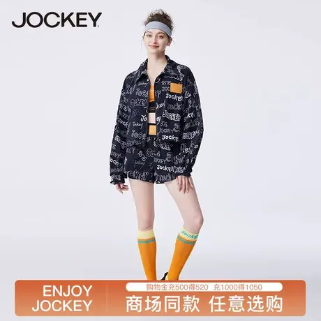 jockey女士外套休闲印花运动套装春夏时尚开衫轻薄透气短裤明星款图片