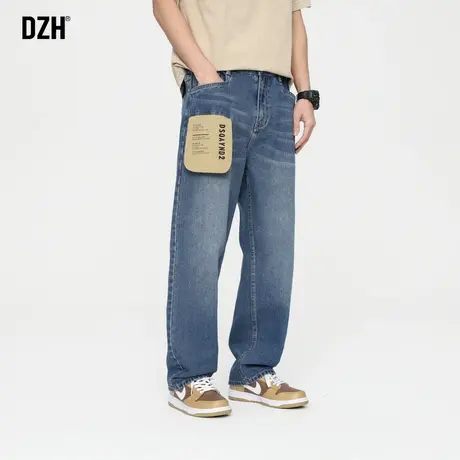 男士美式复古高街牛仔裤男款秋季直筒宽松裤子潮牌百搭休闲直筒裤商品大图
