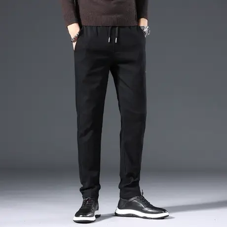 早秋季2022年新款青年男士修身西裤百搭抽绳松紧腰潮流休闲裤子男商品大图