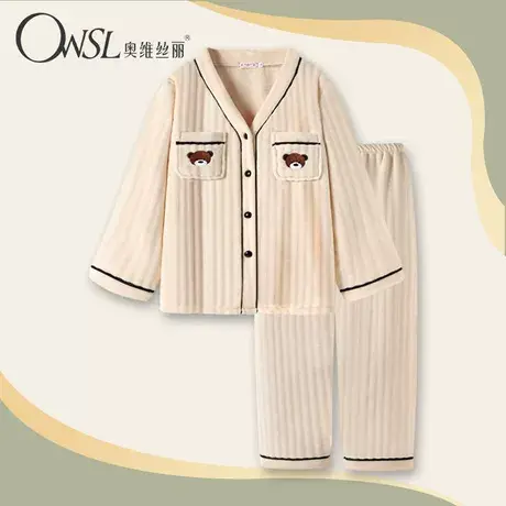 珊瑚绒睡衣冬季女款加厚小香风法兰绒套装秋冬保暖家居服商品大图