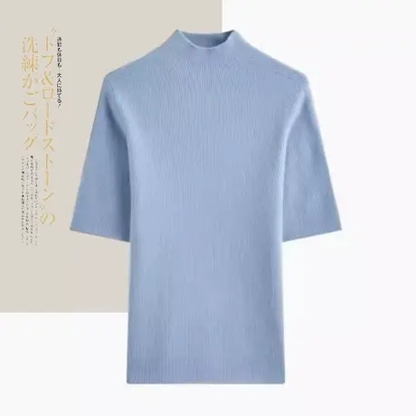 享永子【细腻柔软】100%绵羊毛 细度17.6 一线成衣打底短袖毛衣女图片