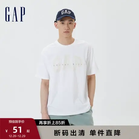 【断码优惠】Gap男女装LOGO字母T恤纯棉亲肤短袖夏季情侣装上衣图片