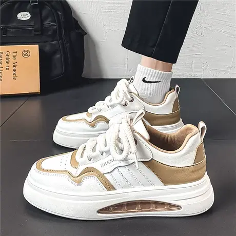 莆田男鞋春秋季2024新款潮流运动休闲板鞋男款中学生厚底小白潮鞋商品大图