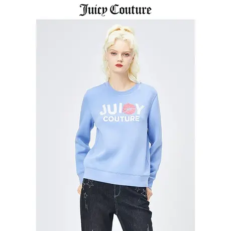 Juicy Couture橘滋卫衣女春季新款美式空气层圆领套头长袖上衣商品大图