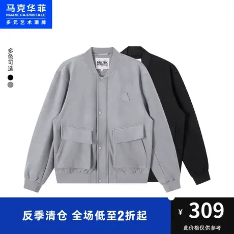 马克华菲创意带盖立体口袋仿麂皮绒棒球夹克男秋新款美式休闲图片