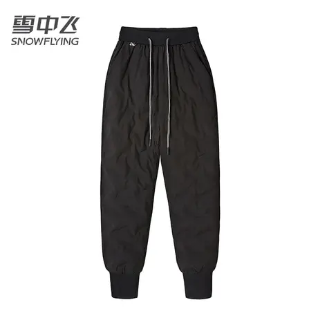 雪中飞羽绒裤男裤2023新款冬季宽松厚款保暖运动休闲收口束脚长裤商品大图