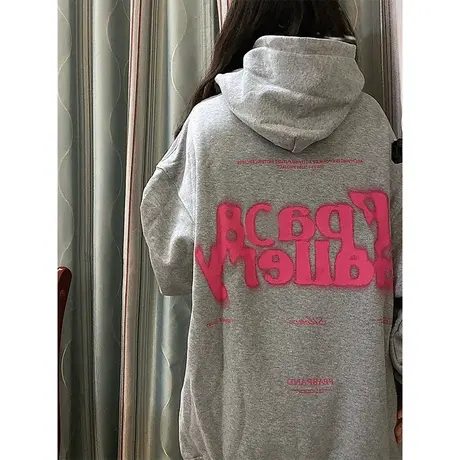 连帽卫衣女款早秋复古美式oversize小众高街潮牌高级感超好看外套商品大图