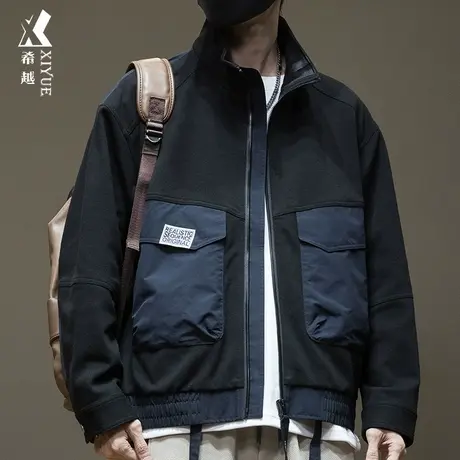 秋季运动男士防风夹克男时尚短款外套2023秋冬新款男生大码男装潮商品大图