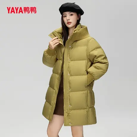 鸭鸭羽绒服女2023年冬季新款中长款连帽时尚百搭保暖外套Y图片