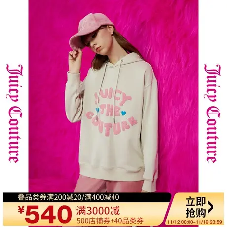 Juicy Couture橘滋早秋季装女2023年新款奶味悸动毛毛绣女式卫衣商品大图