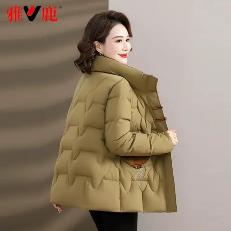 雅鹿官方中老年妈妈羽绒服女短款立领2023冬季新款中国风品牌外套图片