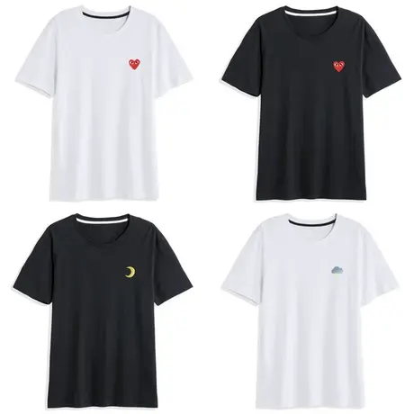 2023年新款春夏季情侣女装别致小众设计感上衣服正肩短袖t恤潮ins商品大图