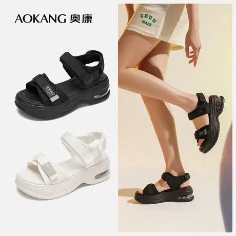 【门店发货】奥康女鞋新款时尚休闲厚底百搭增高运动凉鞋图片