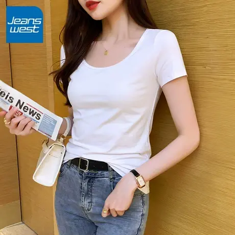 KV真维斯女2025新款短袖T恤 圆领正肩显瘦上衣夏季穿搭凉感抗起球商品大图