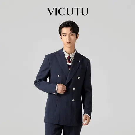 VICUTU威可多男士休闲西服商务通勤黑色西装外套图片