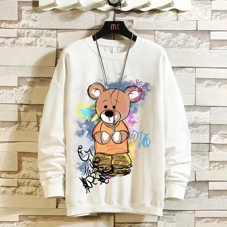 圆领卫衣男款春秋季潮牌潮流卡通T恤男青少年高级感宽松外套长袖商品大图