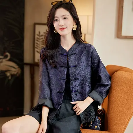 宝诗黎【新品价338元】单排盘扣提花短外套AZL4026图片