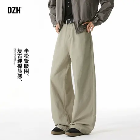 男士弯刀裤男秋季纯棉裤子休闲百搭长裤美式工装裤2025新款直筒裤商品大图