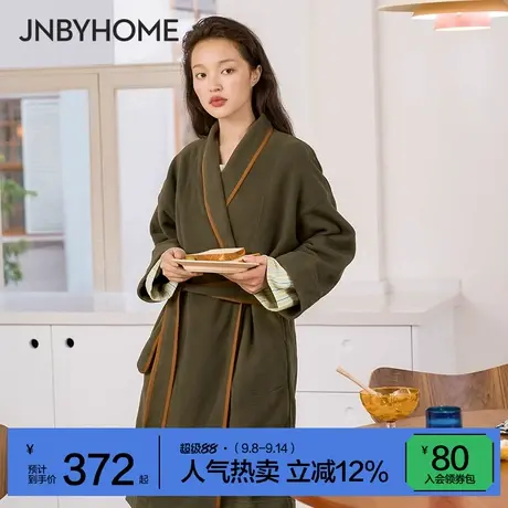 JNBYHOME江南布衣长款浴袍家居高级感睡袍舒适柔软可外穿女秋冬款商品大图