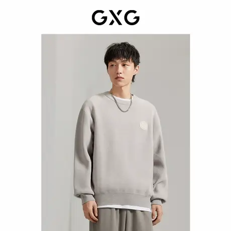 GXG男装 纯色舒适保暖纯色贴标针织衫毛衣GEX12012703商品大图