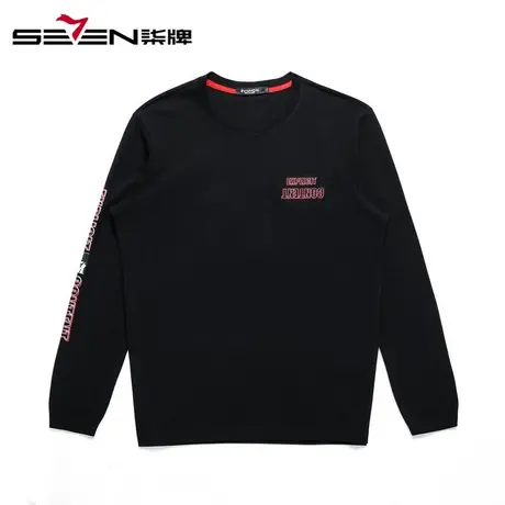 【清仓商场同款】柒牌奥莱男装潮SevenModern秋冬圆领长袖T恤卫衣商品大图