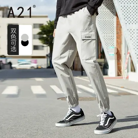 A21男装夏季束脚裤男款裤子九分裤工装裤男士休闲裤潮牌速干男裤商品大图