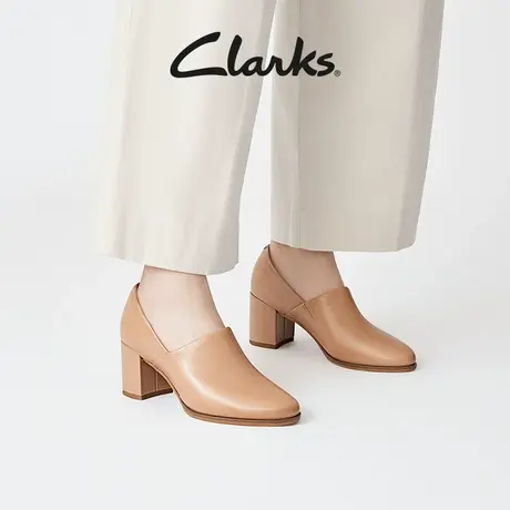 Clarks其乐芙蕾瓦系列女鞋秋季粗跟单鞋女高跟鞋皮鞋图片