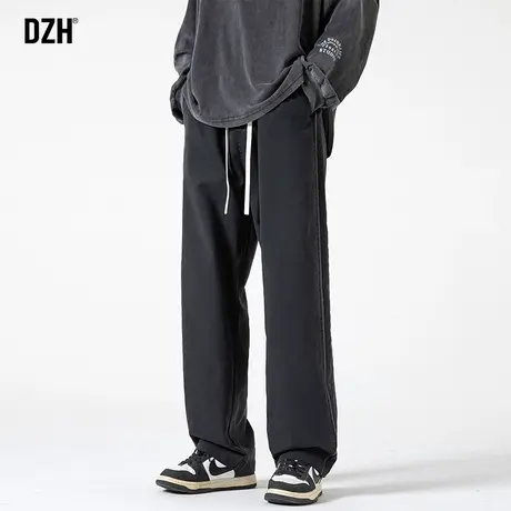 男士黑色牛仔裤男宽松直筒秋季休闲裤子男款美式高街垂感长裤百搭商品大图