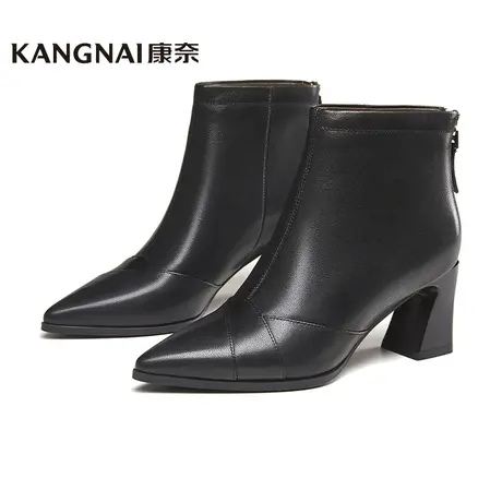 康奈女靴商场同款羊皮冬季新款高跟时装靴气质通勤女靴子11438012商品大图