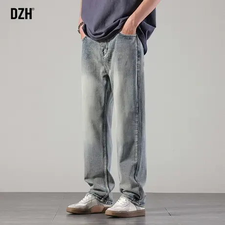 男生美式做旧牛仔裤男春季潮牌直筒休闲长裤百搭2024年新款老爹裤商品大图