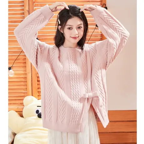 唐狮2024年秋冬新款蝴蝶结毛衣女韩系甜美今年流行的漂亮毛衣2.18图片