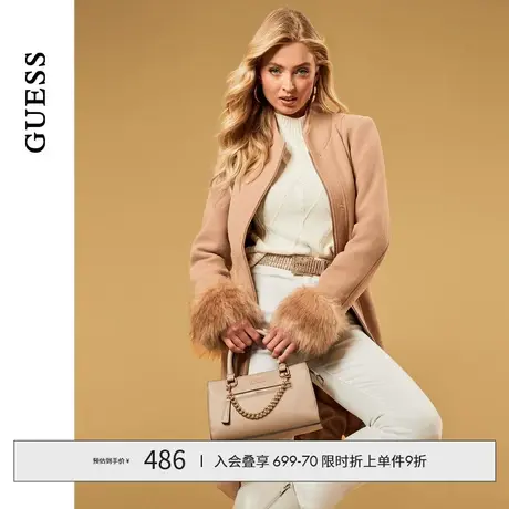 GUESS24年新款春女士百搭通勤温柔气质浅咖链条手提包-LG892376商品大图