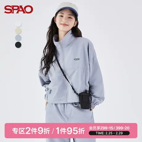 SPAO女士外套春季新款短款休闲韩国同款外套SPJJC23G22商品大图