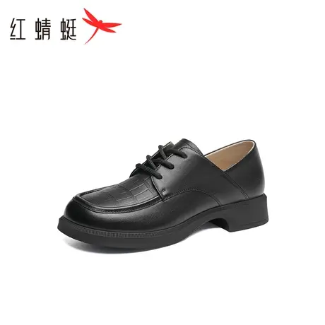 红蜻蜓英伦jk小皮鞋2023秋季新款女鞋通勤平底单鞋舒适百搭乐福鞋商品大图